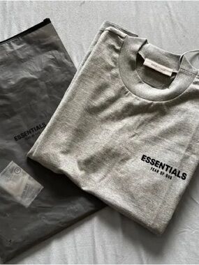 Essentials Heather Gray Logo Crewneck Tee